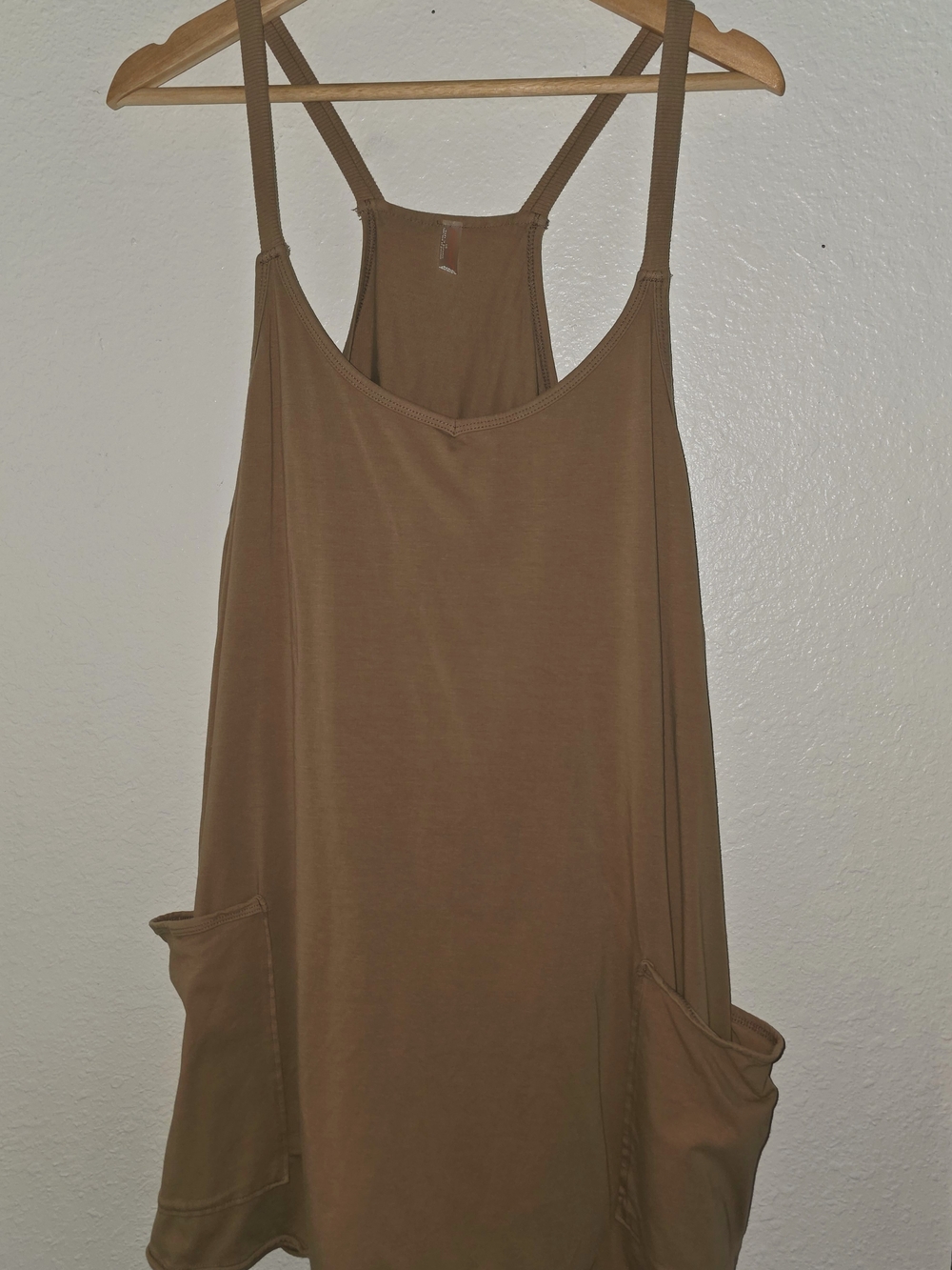 FP Movement Hot Shot Mini Romper Dress (Tan) Size Large
